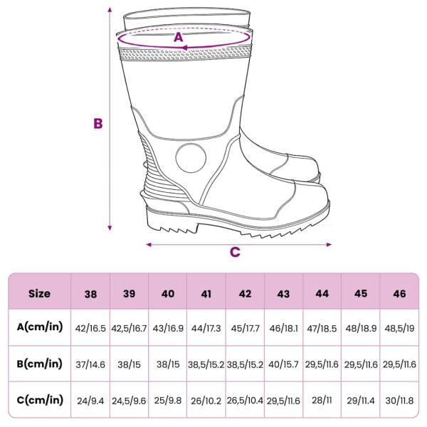 Gummistiefel Schwarz Größe 39 PVC