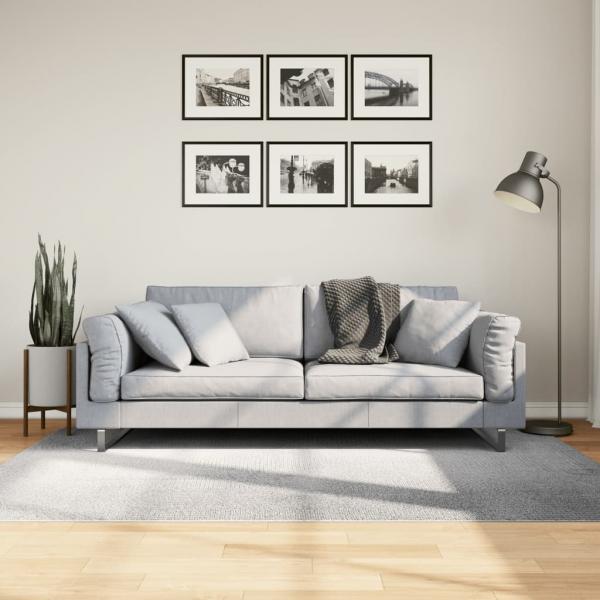 ARDEBO.de - Teppich IZA Kurzflor Skandinavischer Look Grau 140x200 cm