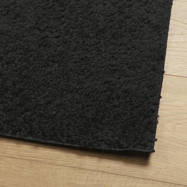 Shaggy-Teppich PAMPLONA Hochflor Modern Schwarz 80x150 cm