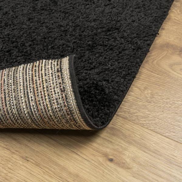 Shaggy-Teppich PAMPLONA Hochflor Modern Schwarz 80x150 cm