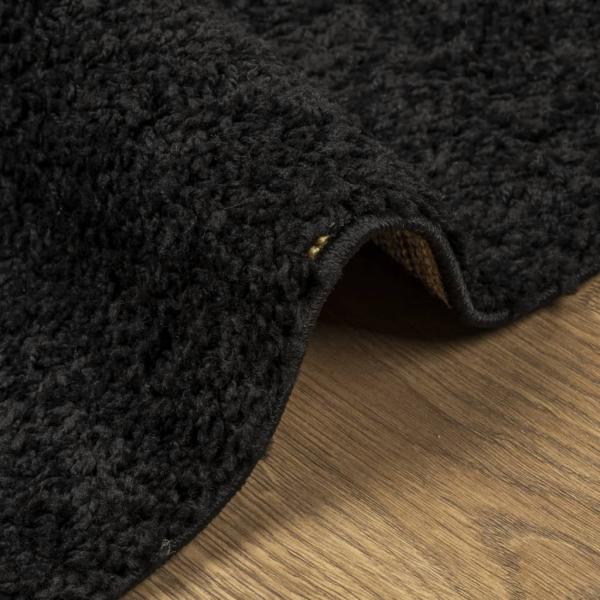 Shaggy-Teppich PAMPLONA Hochflor Modern Schwarz 80x150 cm
