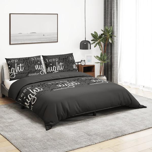 ARDEBO.de - Bettwäsche-Set Schwarz 140x200 cm Baumwolle
