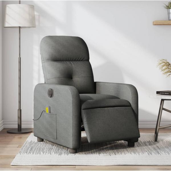 ARDEBO.de - Massagesessel Elektrisch Dunkelgrau Stoff