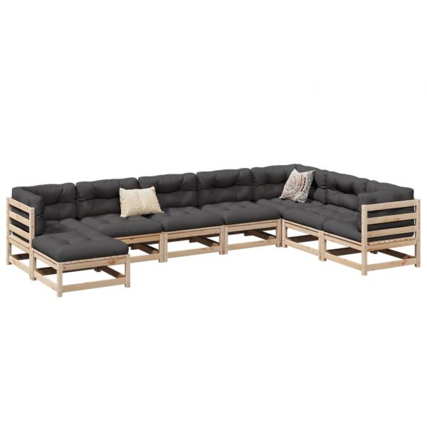 ARDEBO.de - 8-tlg. Garten-Sofagarnitur Massivholz Kiefer