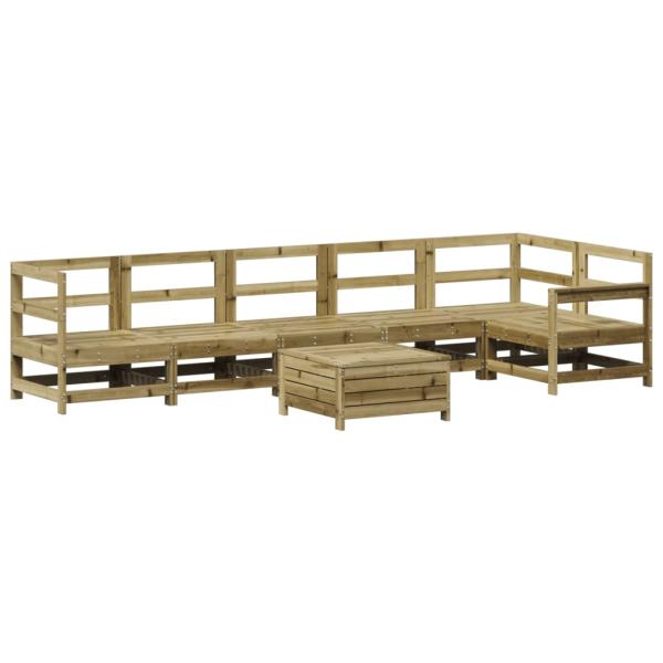 7-tlg. Garten-Sofagarnitur Kiefernholz Imprägniert