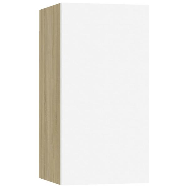 ARDEBO.de - TV-Schränke 2 Stk. Weiß Sonoma-Eiche 30,5x30x60cm Holzwerkstoff