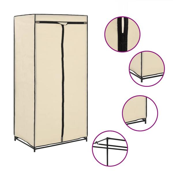 Kleiderschrank Creme 75×50×160 cm