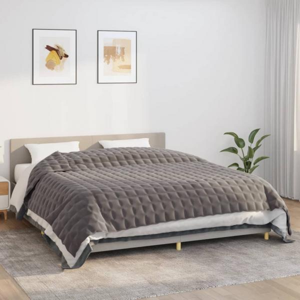 ARDEBO.de - Gewichtsdecke Grau 235x290 cm 11 kg Stoff