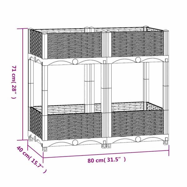Hochbeet 80x40x71 cm Polypropylen
