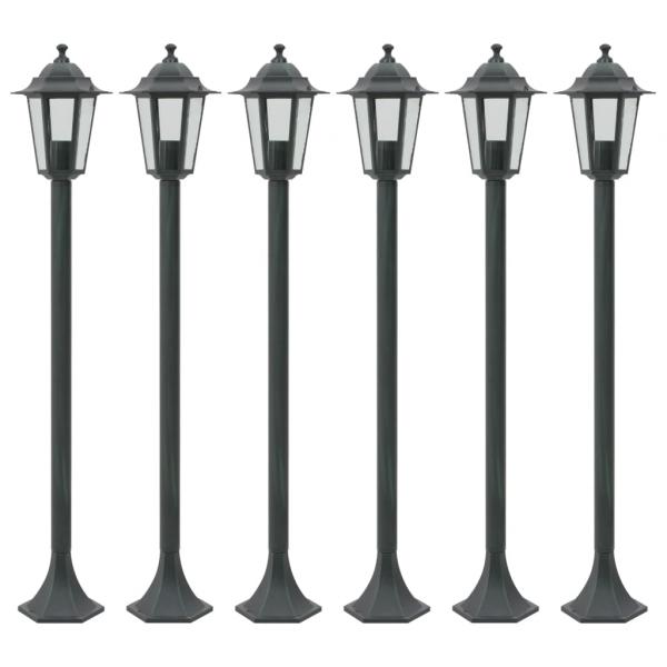 ARDEBO.de - Garten-Pollerleuchte 6 Stk. E27 110 cm Aluminium Dunkelgrün