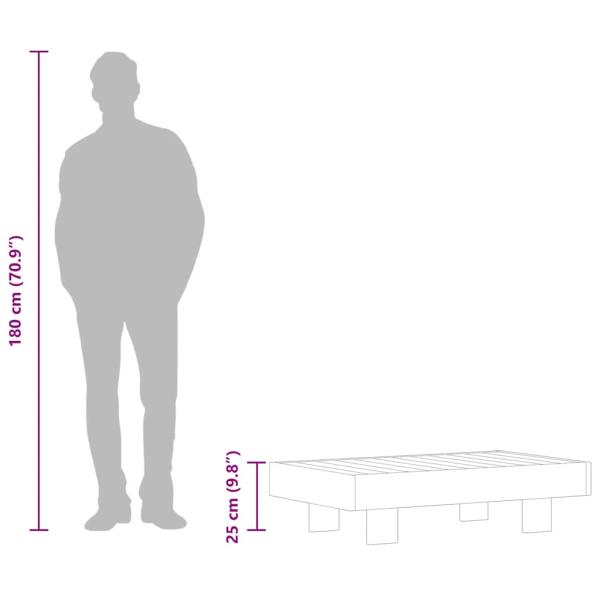 Couchtisch 100 x 60 x 25 cm Akazienholz Massiv