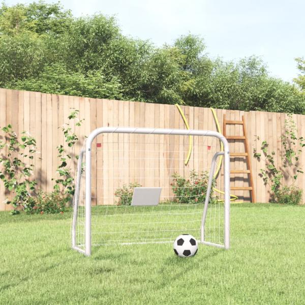 ARDEBO.de - Fußballtor mit Netz Weiß 125x96x60 cm Stahl & Polyester