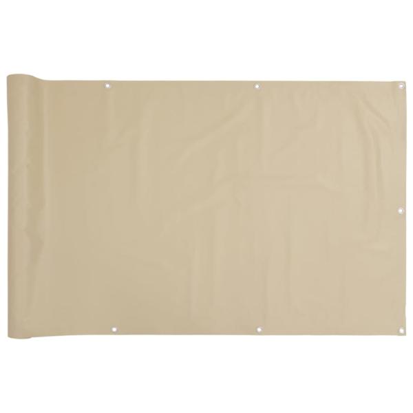 Balkon-Sichtschutz Beige 120x600 cm Oxford-Gewebe