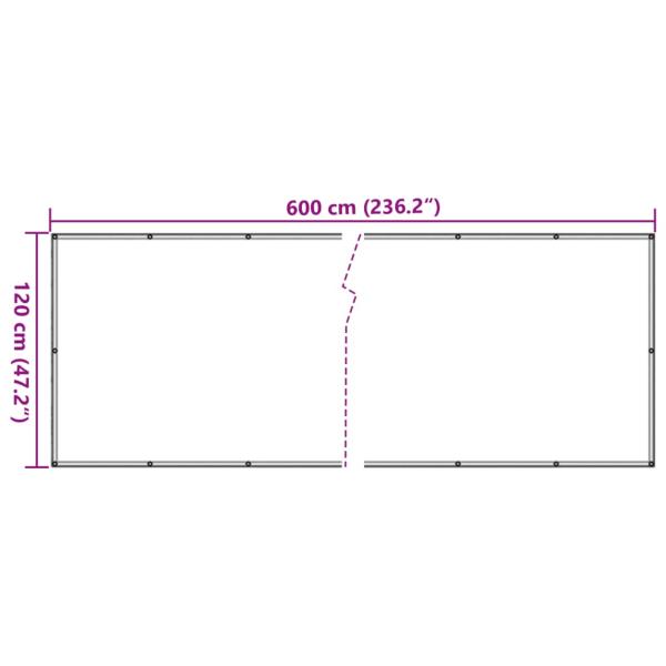 Balkon-Sichtschutz Beige 120x600 cm Oxford-Gewebe