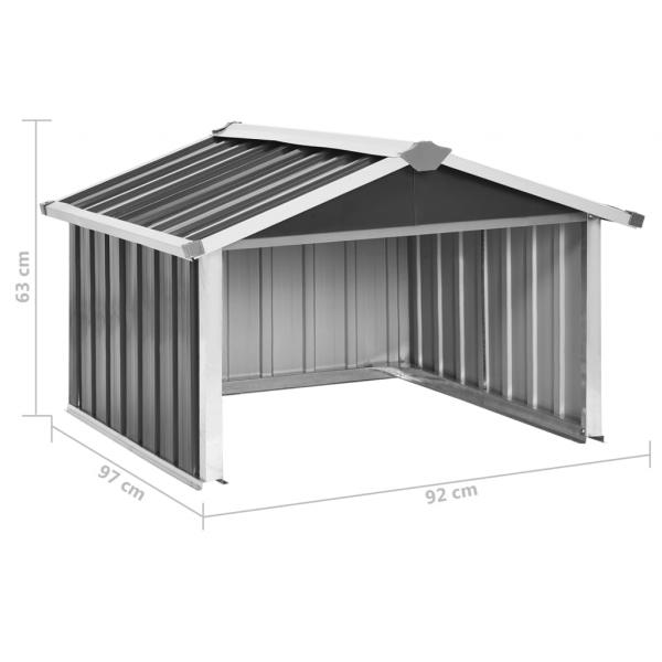 Rasenmäher Garage 92x97x63 cm Verzinkter Stahl Anthrazit   
