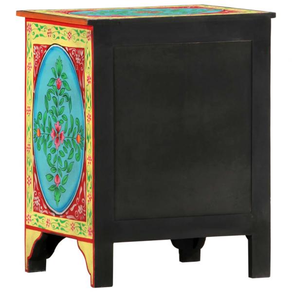 Handbemalter Nachttisch 40×30×50 cm Mango Massivholz