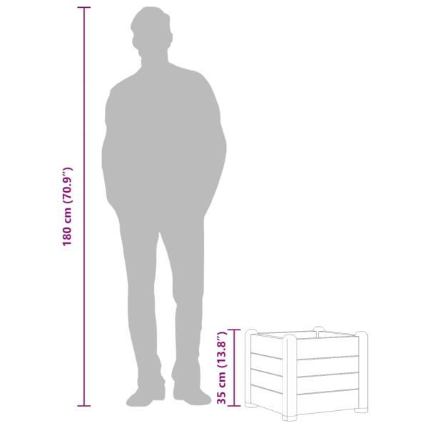 ARDEBO.de - Garten-Hochbeet PP Weiß 43x43x35 cm