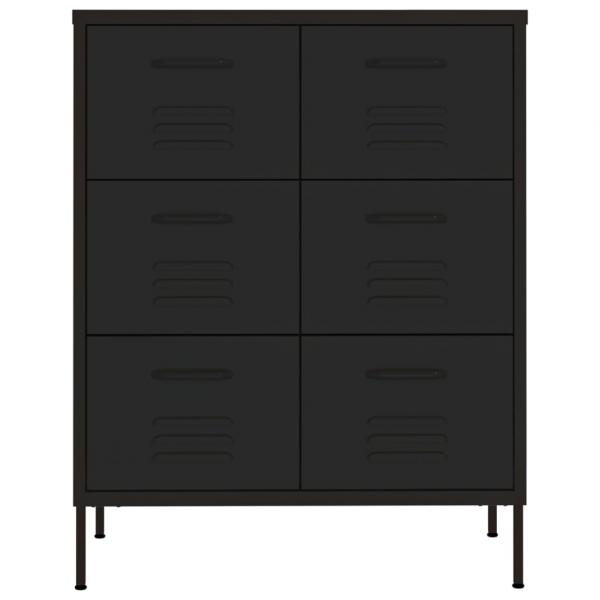 Schubladenschrank Schwarz 80x35x101,5 cm Stahl    