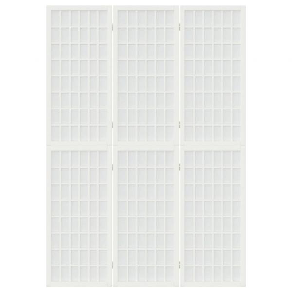 3-tlg. Paravent Japanischer Stil Faltbar 120x170 cm Weiß