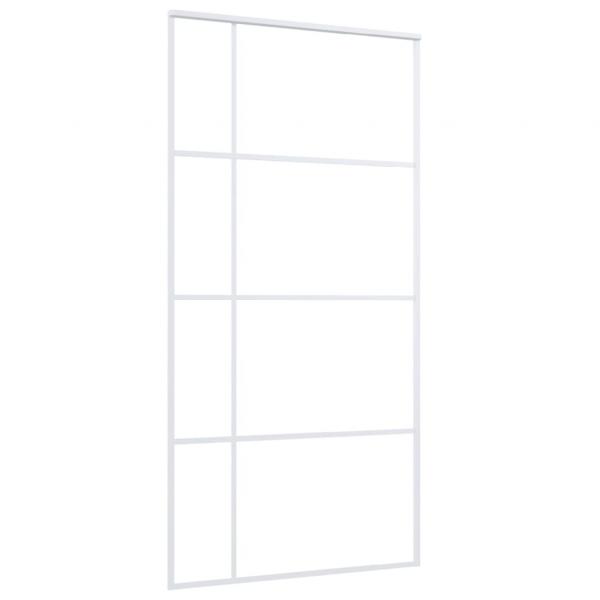 Schiebetür ESG Glas und Aluminium mattiert 102,5x205 cm Weiß