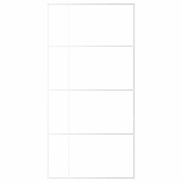 Schiebetür ESG Glas und Aluminium mattiert 102,5x205 cm Weiß