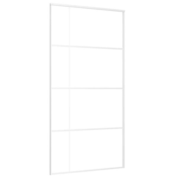 Schiebetür ESG Glas und Aluminium mattiert 102,5x205 cm Weiß