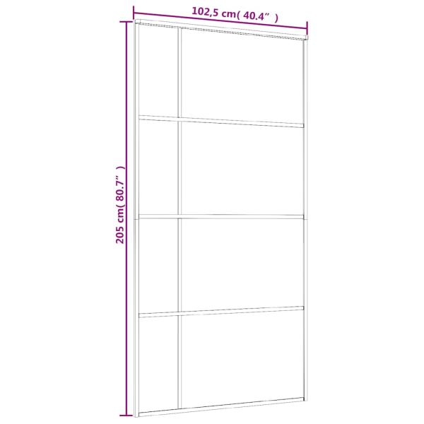 Schiebetür ESG Glas und Aluminium mattiert 102,5x205 cm Weiß