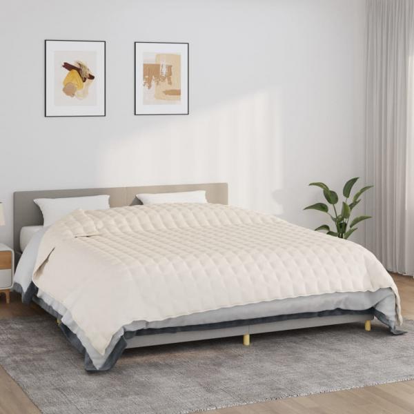ARDEBO.de - Gewichtsdecke Hellcreme 220x260 cm 15 kg Stoff