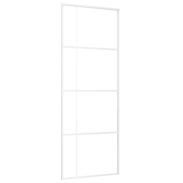 Schiebetür ESG-Glas und Aluminium 76x205 cm Weiß