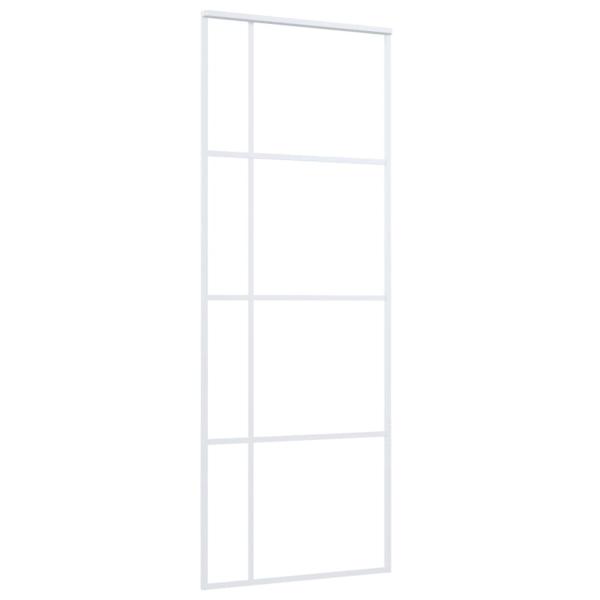Schiebetür ESG-Glas und Aluminium 76x205 cm Weiß