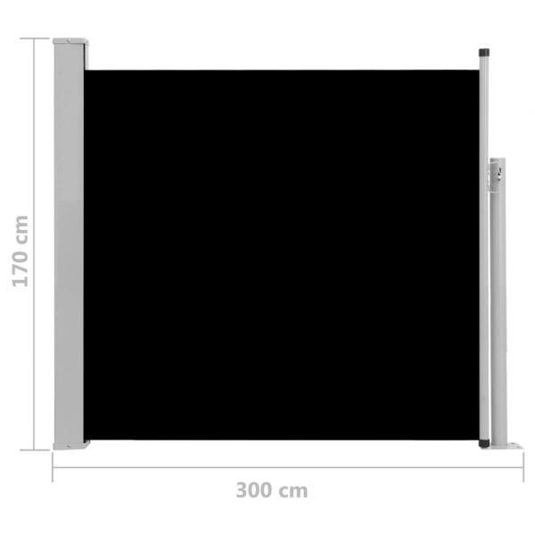 Ausziehbare Seitenmarkise 170×300 cm Schwarz