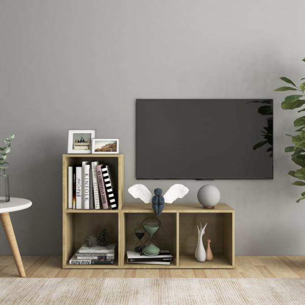 ARDEBO.de - TV-Schränke 2 Stk. Sonoma-Eiche 72x35x36,5 cm Holzwerkstoff