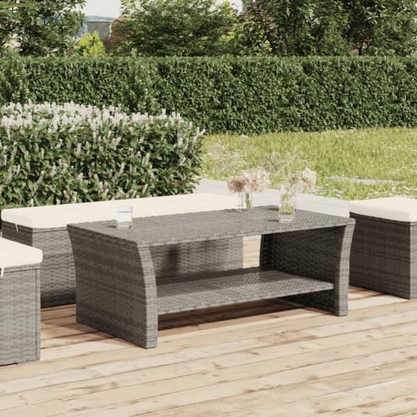 ARDEBO.de - Couchtisch Grau 100x50x40 cm Poly Rattan