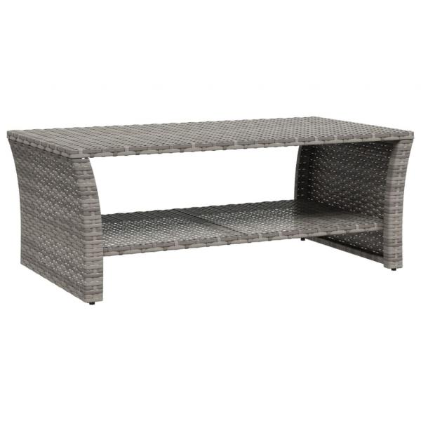 Couchtisch Grau 100x50x40 cm Poly Rattan