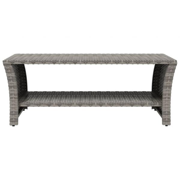 Couchtisch Grau 100x50x40 cm Poly Rattan