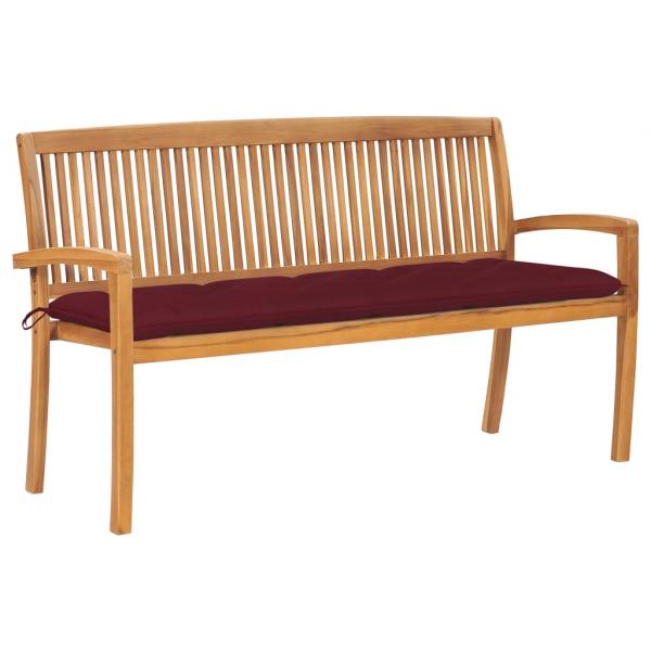 ARDEBO.de - Stapelbare Gartenbank mit Auflage 159 cm Massivholz Teak