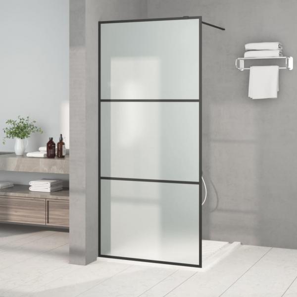 ARDEBO.de - Duschwand für Begehbare Dusche Schwarz 90x195cm Matt ESG-Glas
