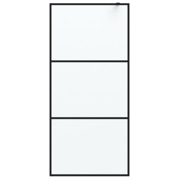 Duschwand für Begehbare Dusche Schwarz 90x195cm Matt ESG-Glas