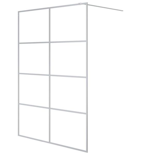 Duschwand für Begehbare Dusche Silbern 140x195 cm ESG-Klarglas