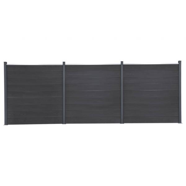 ARDEBO.de - Zaunelement-Set Grau 526x186 cm WPC