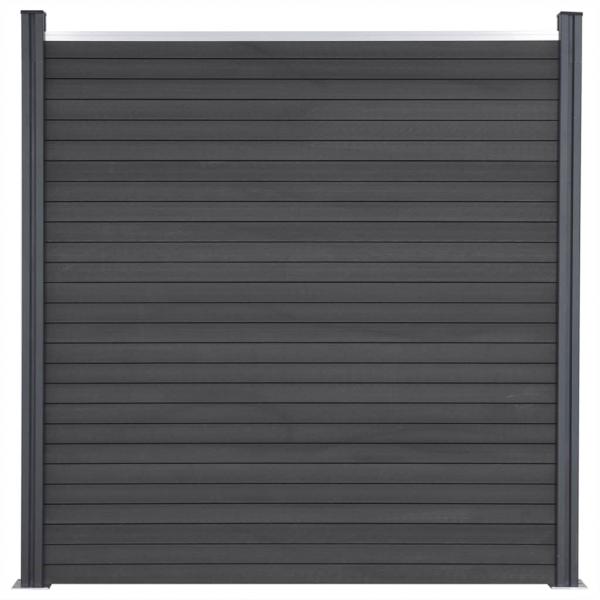 Zaunelement-Set Grau 526x186 cm WPC