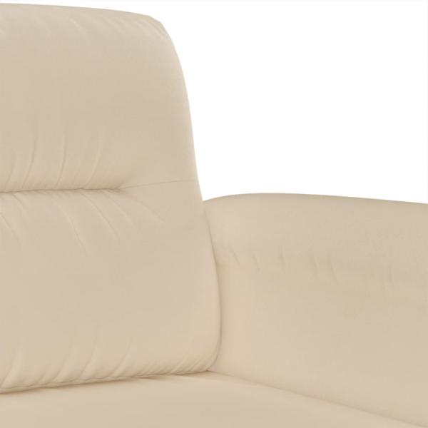 3-Sitzer-Sofa Creme 180 cm Mikrofasergewebe