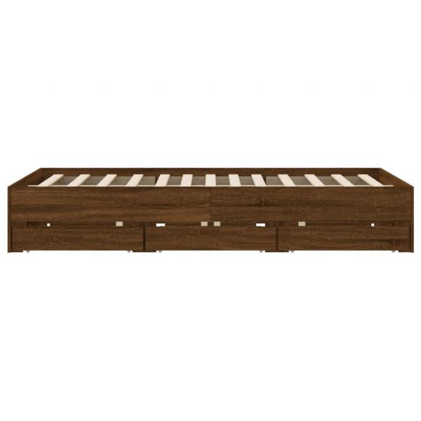 Bettgestell mit Schubladen Braun Eichen-Optik 140x190 cm