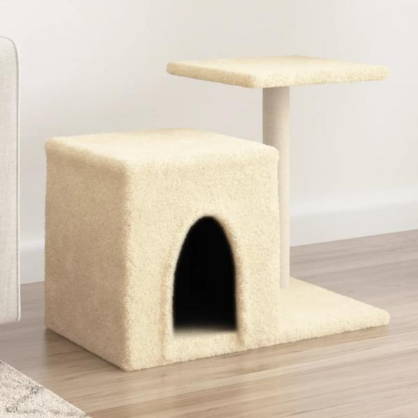ARDEBO.de - Kratzbaum mit Sisal-Kratzsäulen Creme 50,5 cm