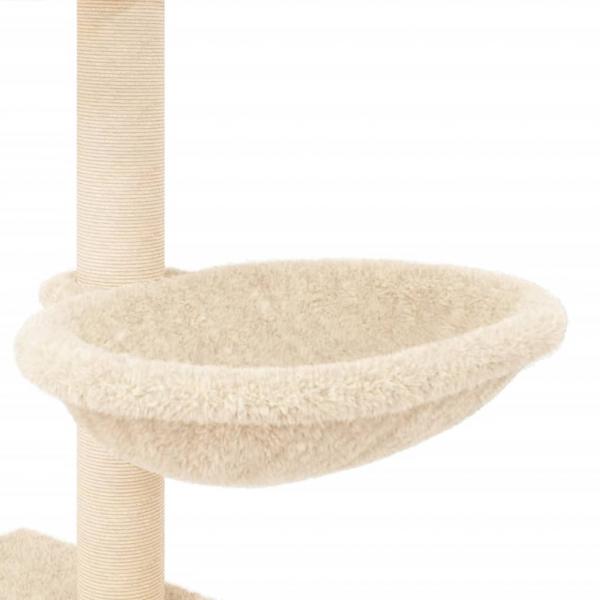 Kratzbaum mit Sisal-Kratzsäulen Creme 117 cm