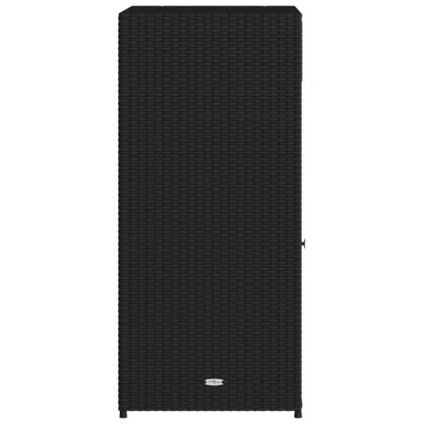 Gartenschrank Schwarz 55x55x111 cm Poly Rattan
