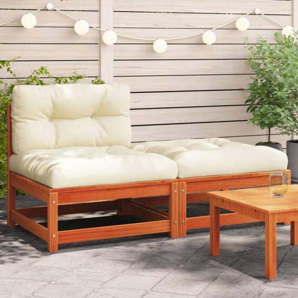 ARDEBO.de - Gartensofa ohne Armlehnen mit Kissen und Hocker