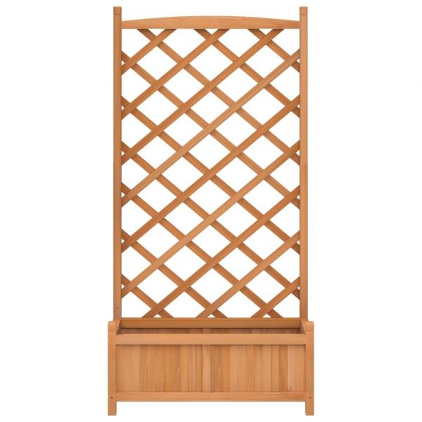 Pflanzkübel mit Spalier Braun Massivholz Tanne