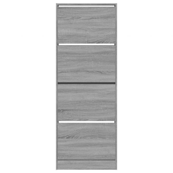 Schuhschrank Grau Sonoma 60x21x163,5 cm Holzwerkstoff