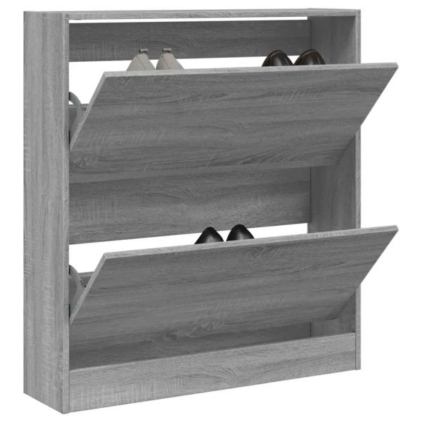 ARDEBO.de - Schuhschrank Grau Sonoma 80x21x87,5 cm Holzwerkstoff
